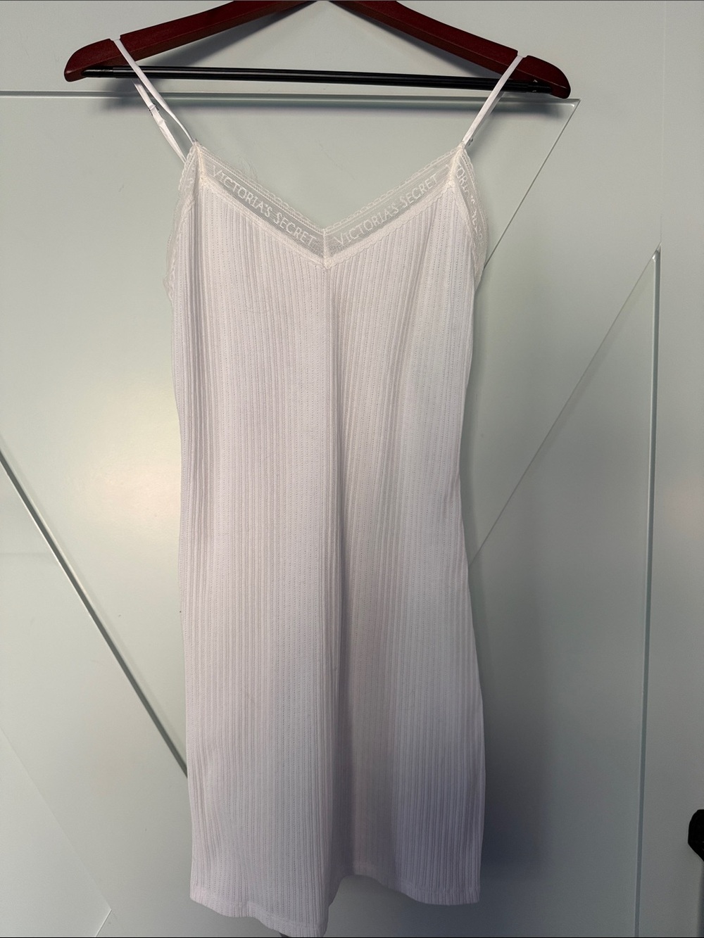 Victoria's Secret White Ribbed Slip